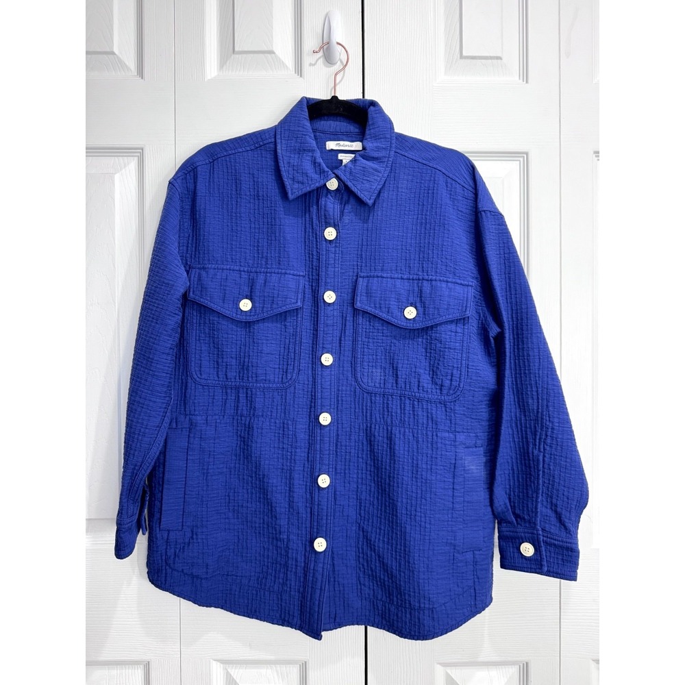 Madewell Shirt‎ Jacket Women's Blue Small Superoversized Long Sleeve Button-up